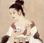 线描仕女图