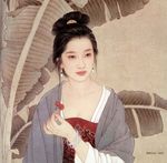 线描仕女图