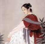 线描仕女图