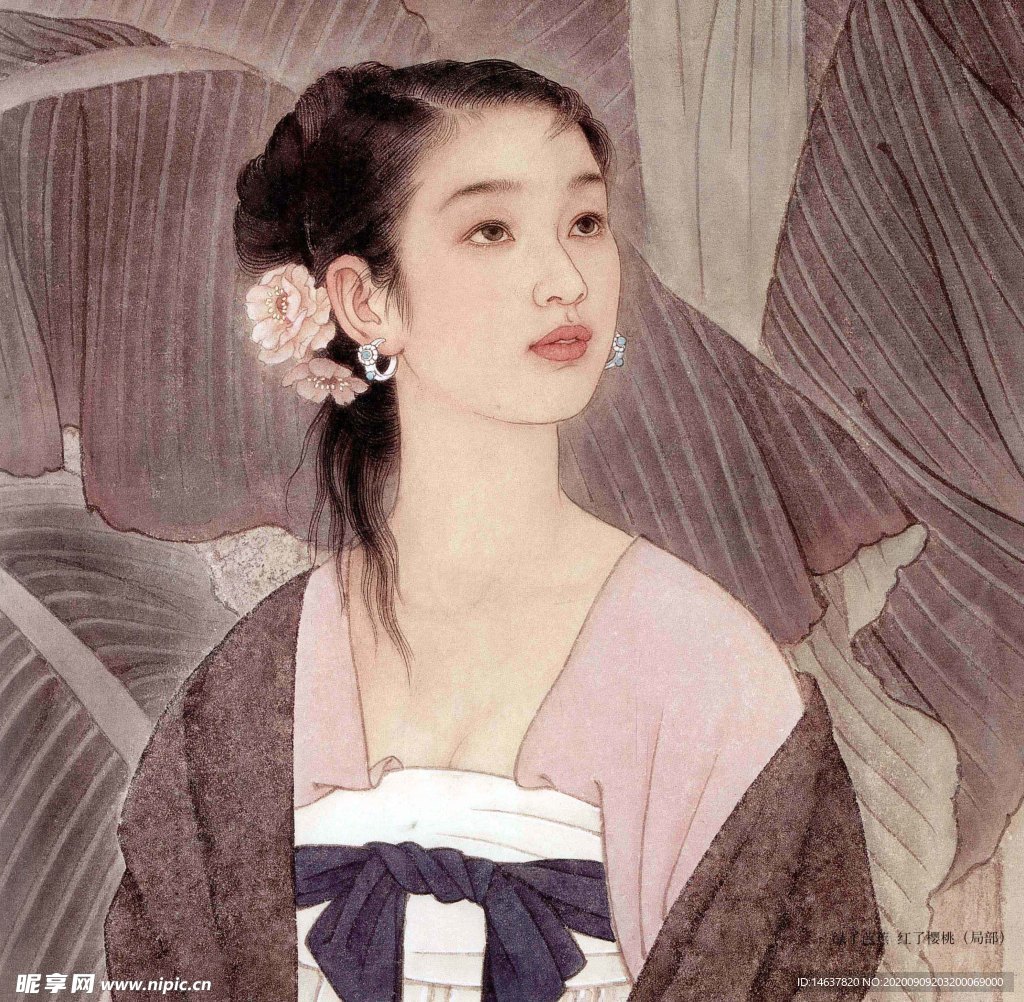 线描仕女图