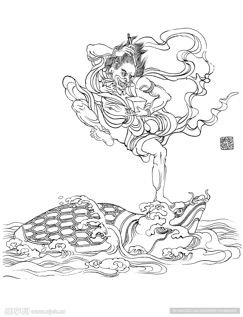 线描画谱