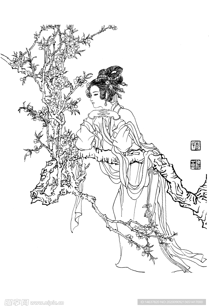 线描画谱