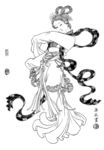 线描仕女图