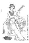 线描仕女图
