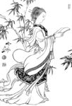 线描仕女图