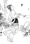 线描仕女图