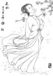 线描仕女图