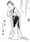 线描仕女图