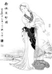 线描仕女图