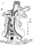 线描仕女图