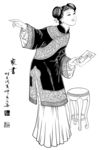 线描仕女图