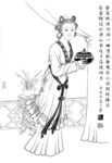 线描仕女图