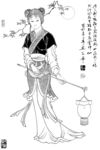 线描仕女图