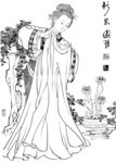 线描仕女图