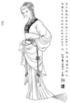 线描仕女图