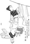 线描仕女图