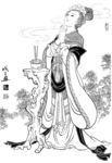 线描仕女图
