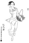 线描仕女图