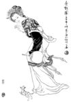 线描仕女图