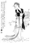 线描仕女图