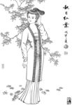 线描仕女图