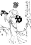 线描仕女图