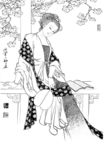 线描仕女图