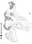 线描仕女图
