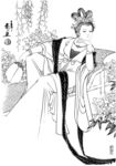线描仕女图