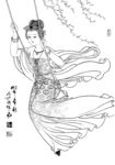 线描仕女图