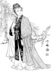 线描仕女图