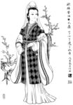 线描仕女图