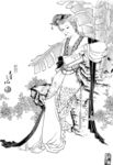 线描仕女图