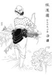 线描仕女图