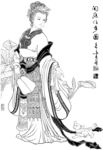 线描仕女图
