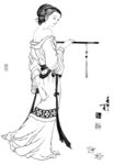 线描仕女图