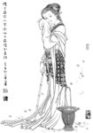 线描仕女图