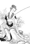 线描仕女图