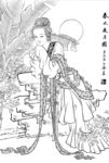 线描仕女图
