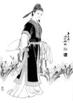 线描仕女图