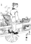 线描仕女图
