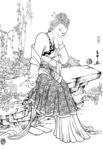 线描仕女图