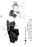 线描仕女图