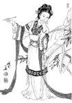 线描仕女图