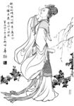线描仕女图