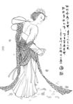 线描仕女图
