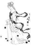 线描仕女图