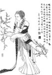 线描仕女图