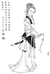 线描仕女图