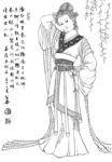 线描仕女图